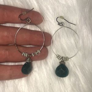 Silver/Teal Hoops